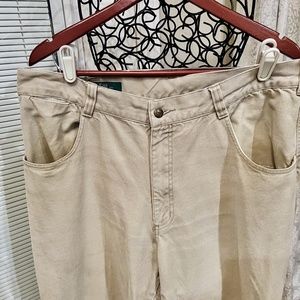 N5-ORVIS Classic Khaki Flat Front Heavy Cotton Canvas Pants